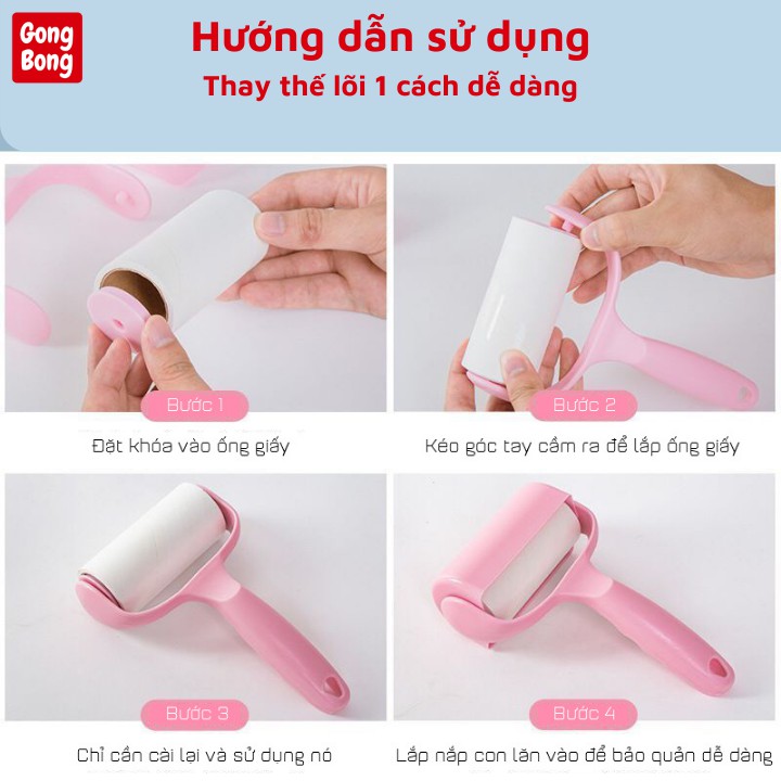 Cây lăn bụi bẩn tóc đa năng bám lăn lông chó mèo dính quần áo gấu bông sofa chăn nệm dùng được nhiều lần