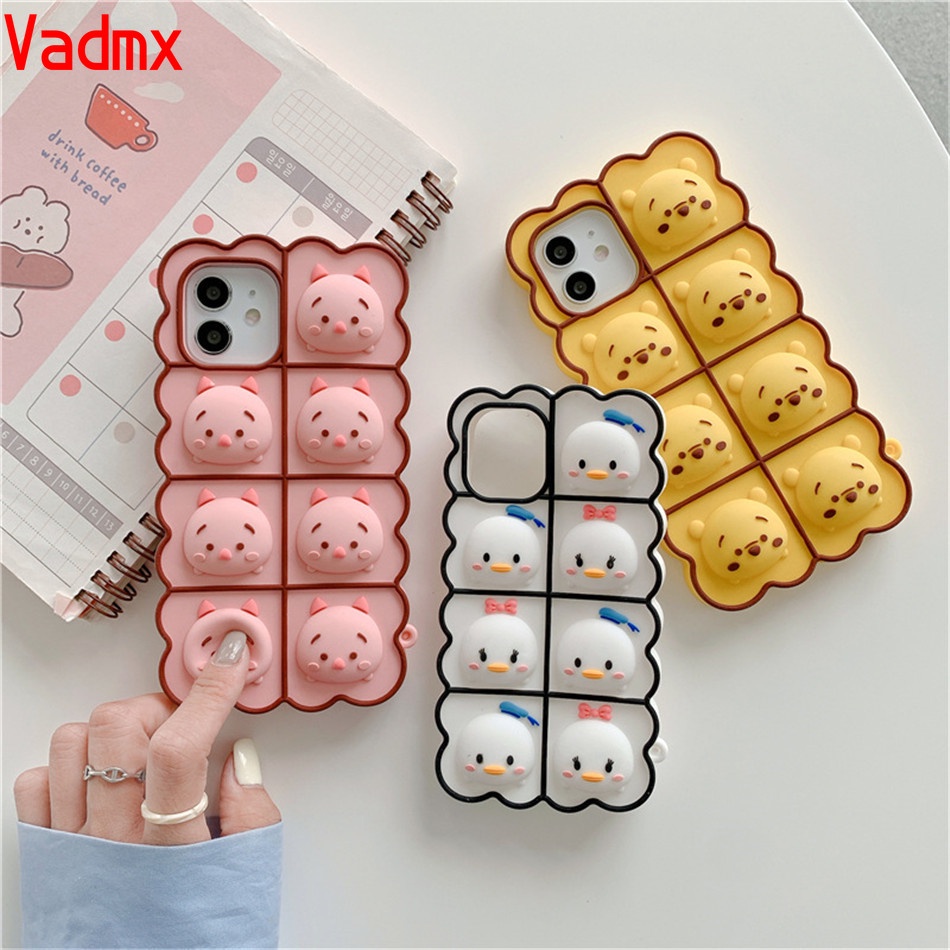 Ốp Điện Thoại Silicon Mềm Hình Winnie The Pooh 3d Cho Iphone 12 11 Pro Max X Xr Xs Ma