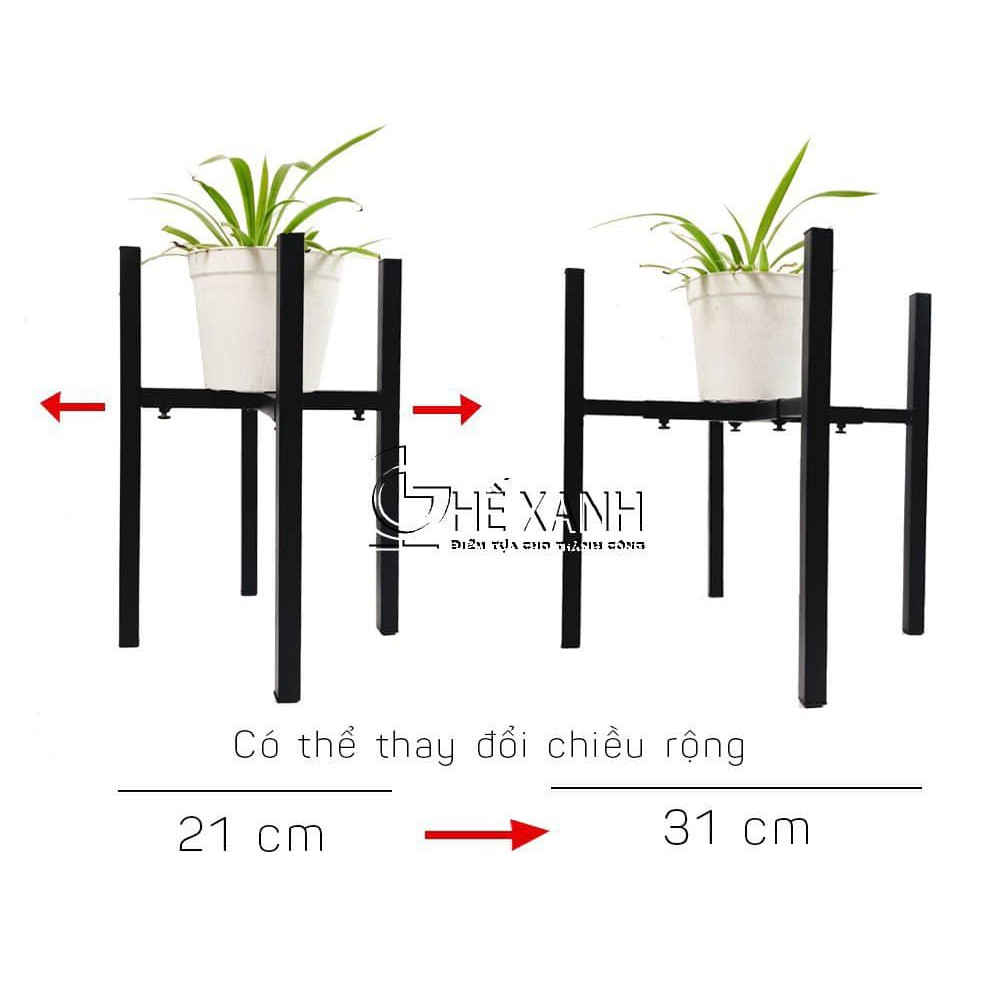 Chân giá đỡ, đôn chậu cây sắt có thể điều chỉnh mở rộng 21-31cm - sắt sơn tĩnh điện