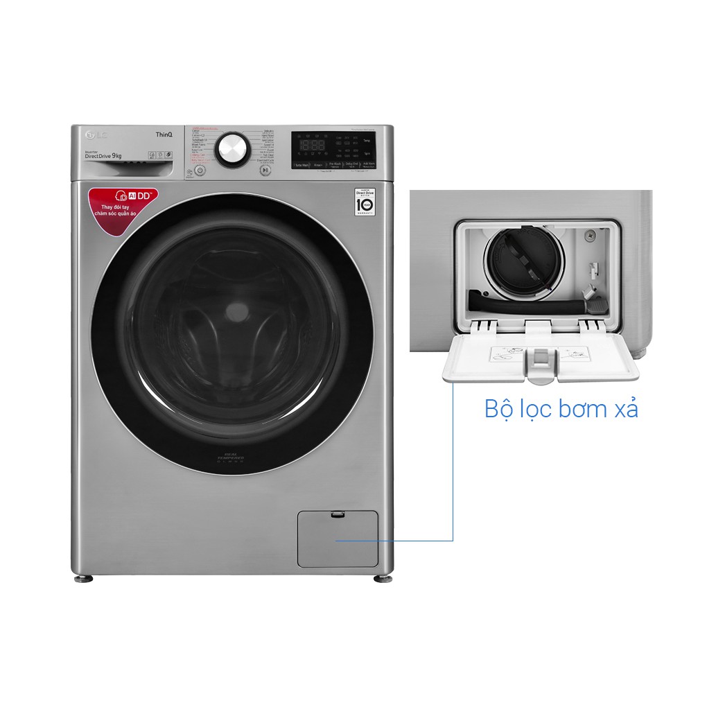 Miễn phí lắp đặt tại HN- Máy giặt LG Inverter 9 kg FV1409S2V - Hàng chính hãng ( Mới 2020)