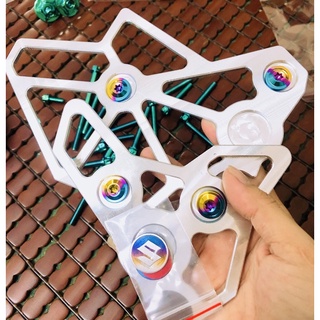 Cặp nẹp sườn NHÔM CNC 7075 nguyên khối sáng bóng tặng 4 ốc titan GR5 lắp Raider Satria Fi fi cực đẹp
