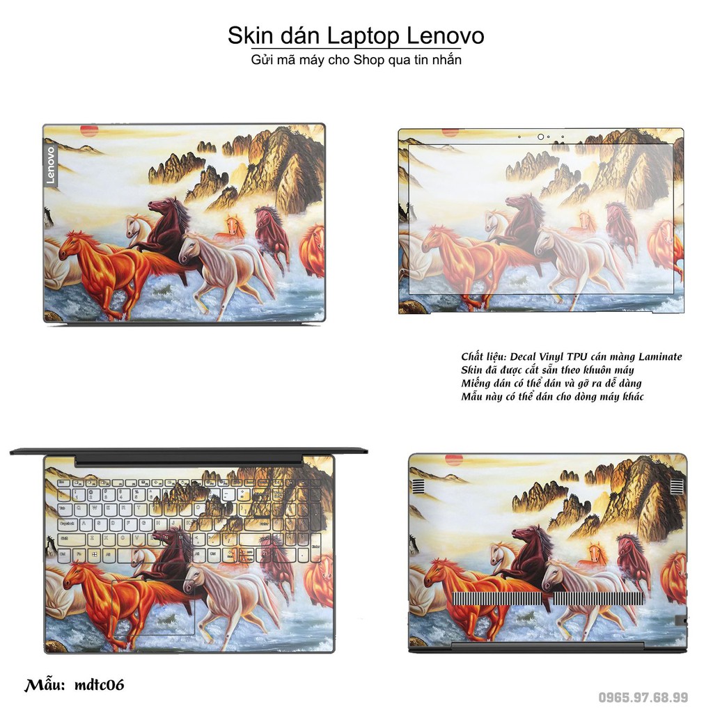 Skin dán Laptop Lenovo in hình Mã Đáo Thành Công (inbox mã máy cho Shop)