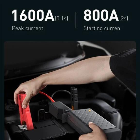 Bộ kích nguồn đa năng 1600A kiêm pin sạc dự phòng sạc nhanh 65W PD Type-C / USB hiệu Baseus Reboost Jump Starter