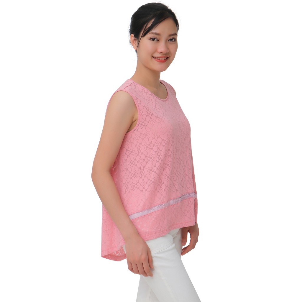 Áo hè nữ Narsis L9051 vải hoa màu hồng