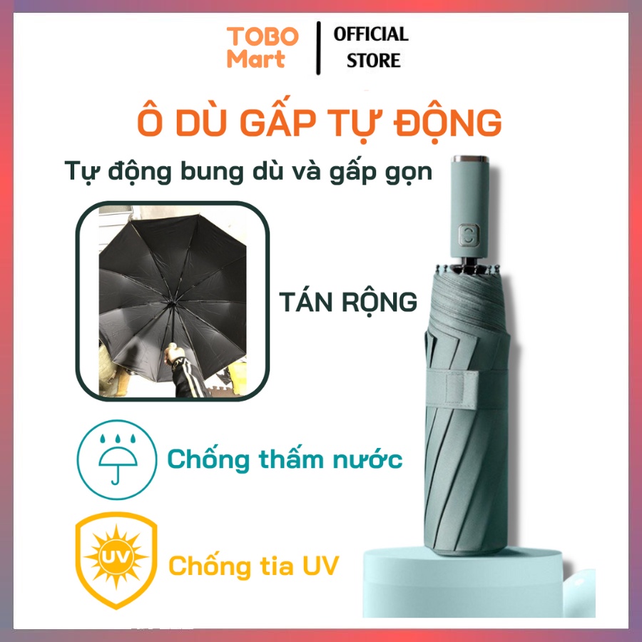 Ô che mưa ⚡️𝐅𝐑𝐄𝐄𝐒𝐇𝐈𝐏⚡️  Ô dù tự động gấp gọn 2 chiều mẫu mới 2022  - Tiện lợi - Đường kính to 10 nan chắc chắn BH 1 năm