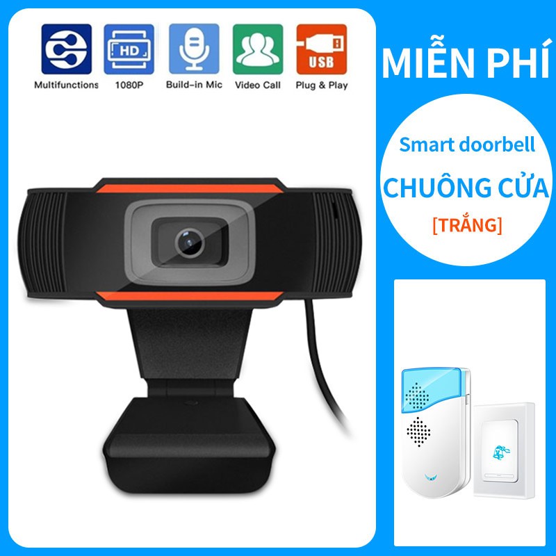 Webcam máy tính chuyên dụng cho Livestream, Học và Làm việc Online siêu rõ nét HD 720P Chuông cửa không dây miễn phí