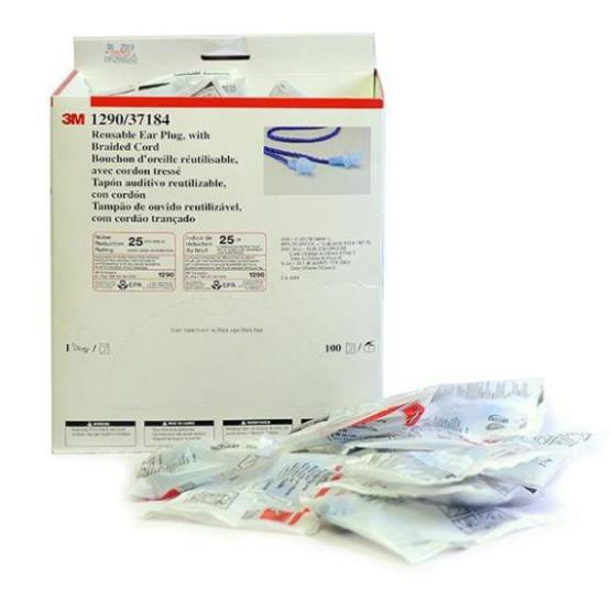 Nút bịt tai chống ồn có dây 3M 1290 | Nút tai chống ồn 3M| Dùng nhiều lần