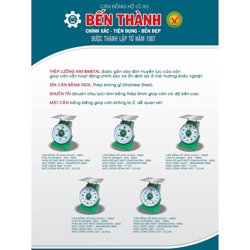 CÂN 60 KG _ CÂN BẾN THÀNH Chính Hãng.