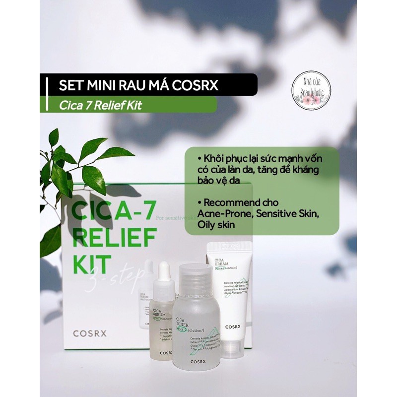 Set dưỡng rau má mini COSRX CICA