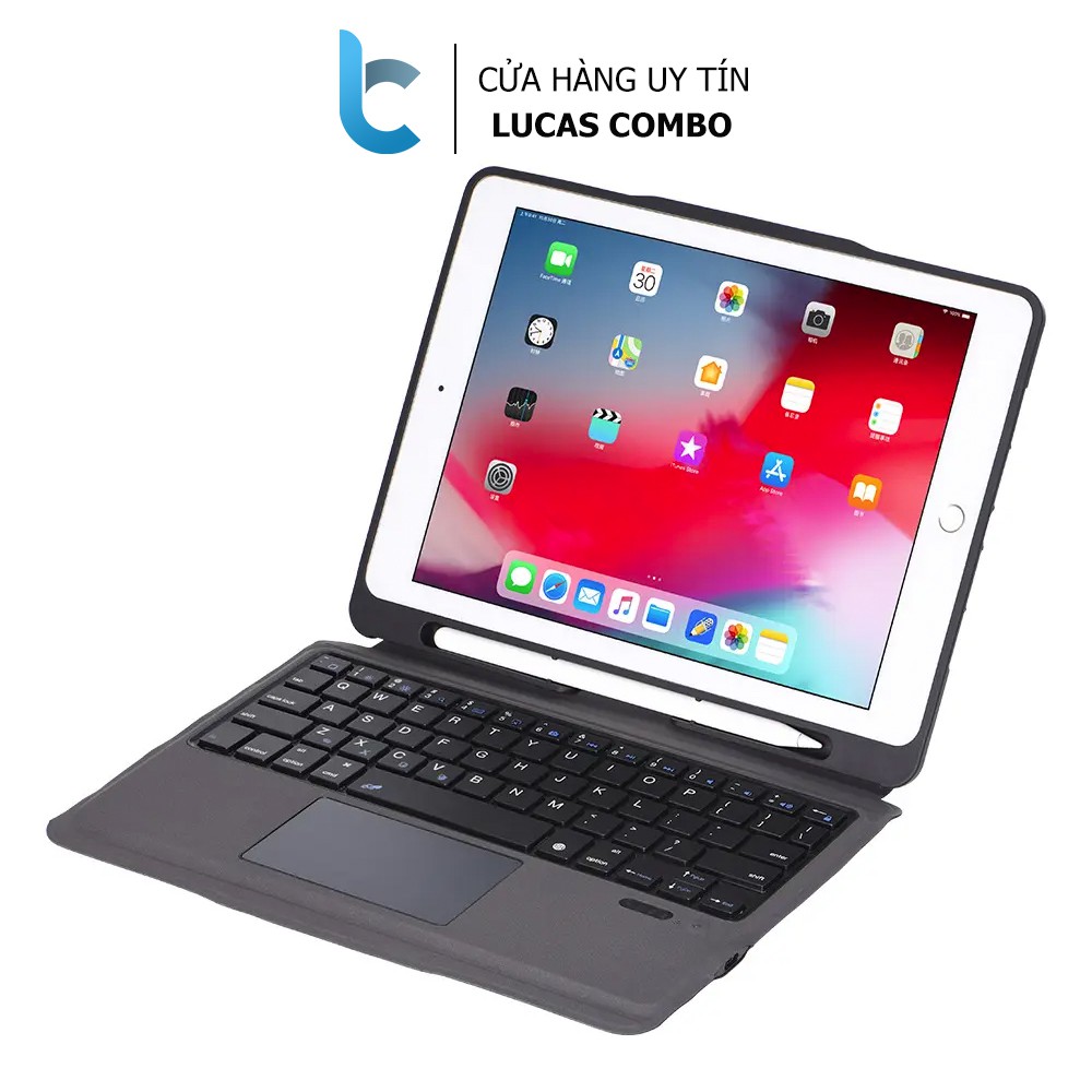[Mã 11ELSALE hoàn 7% xu đơn 300K] Bao da/ Case kiêm bàn phím Bluetooths cho iPad có Trackpad Kemile T250
