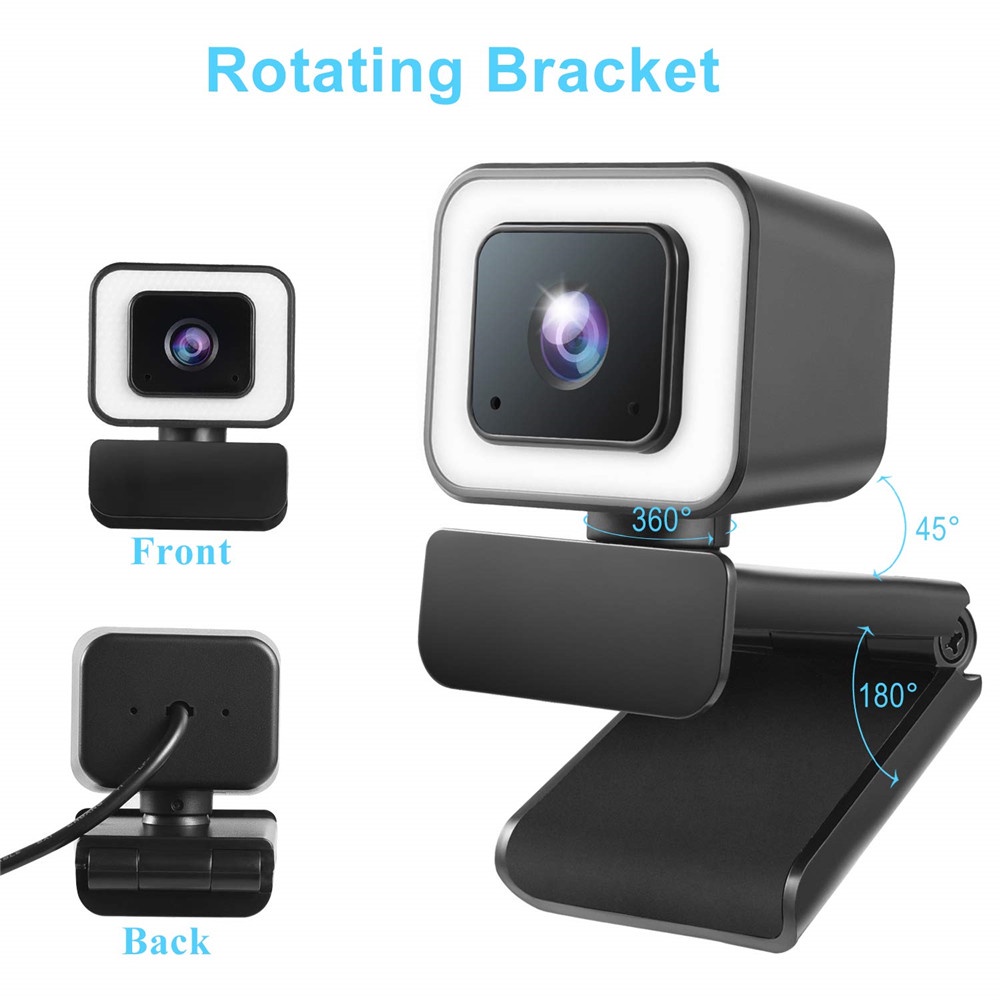 Webcam HD 2K Với đèn Chuông Và Micrô USB PC Camera Cho MAC / Máy Tính để Bàn / Máy Tính Xách Tay / YouTube / Phát Trực Tiếp | BigBuy360 - bigbuy360.vn