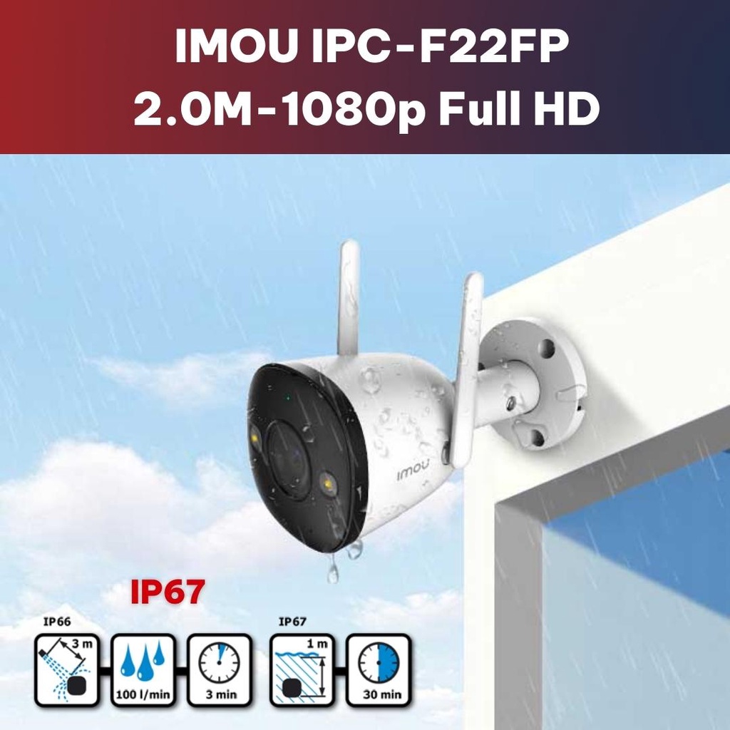 Camera imou IPC F22FP, Camera Wifi ngoài trời Full HD 1080p - 2.0Mp Dahua
