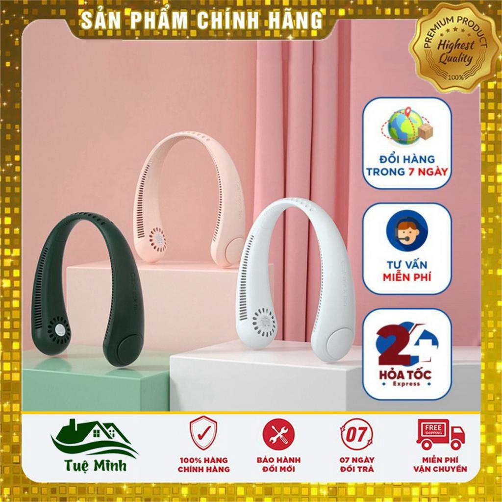 Quạt đeo cổ mini, quạt không cánh tích điện tiện lợi, thời trang, dáng thể thao siêu phẩm mùa hè Tuệ Minh
