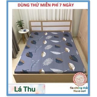 Ga chống thấm Nano Suri Hàn Quốc - ga chống thấm cotton cho bé - Mẫu cỏ cây hoa lá