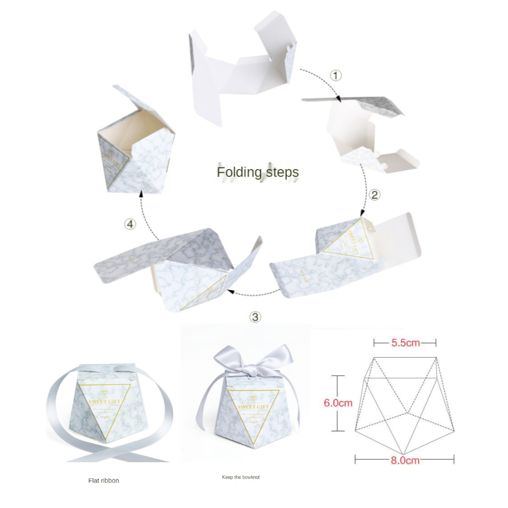 1 Hộp Đựng Kẹo Hình Viên Kim Cương Có Dây Ruy Băng Dùng Cho Tiệc Cưới, Sinh Nhật | BigBuy360 - bigbuy360.vn