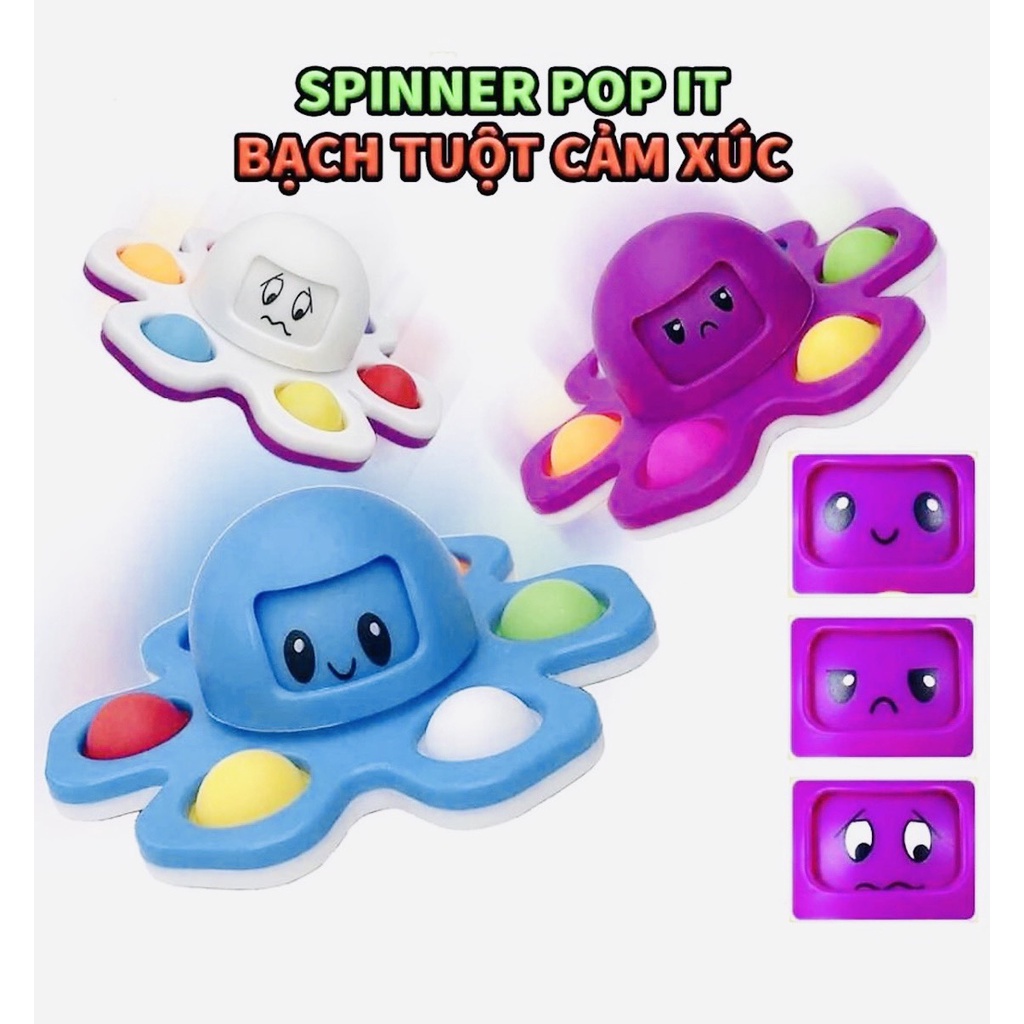 Đồ Chơi POP IT xoay con bạch tuộc cảm xúc Fidget Snipper