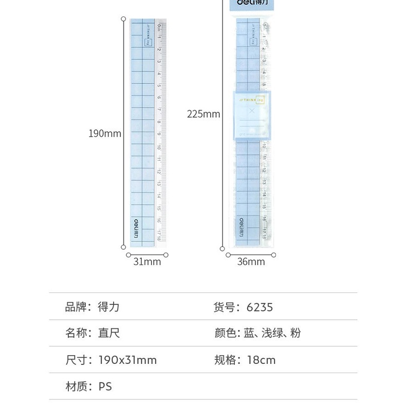 Thước Nhựa Thẳng Trong Suốt 18cm Đo Lường Đa Ứng Dụng