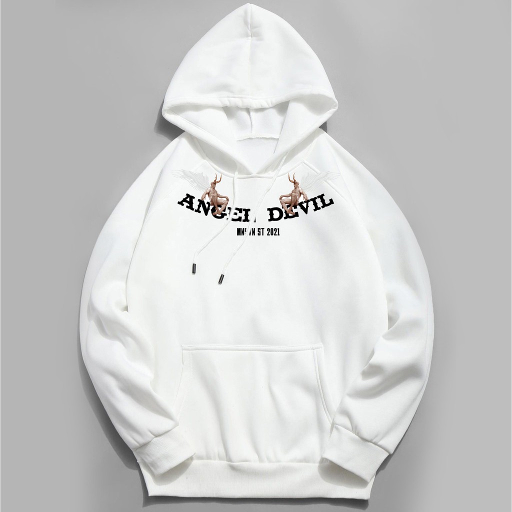 Áo nỉ hoodie nam nữ Angel Devil form rộng chất nỉ dày mềm mịn phong cách trẻ trung