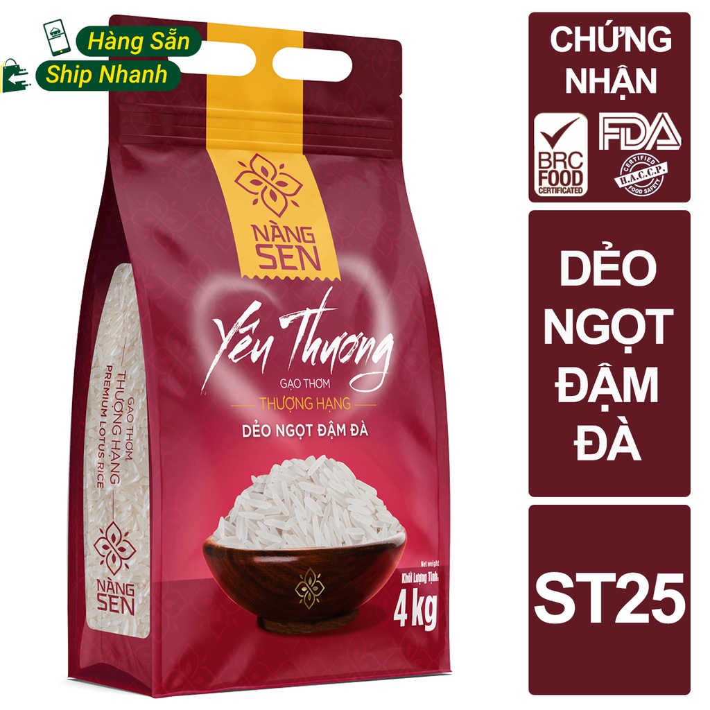Gạo thơm thượng hạng Nàng Sen Yêu Thương 4kg - ST25 | BigBuy360 - bigbuy360.vn