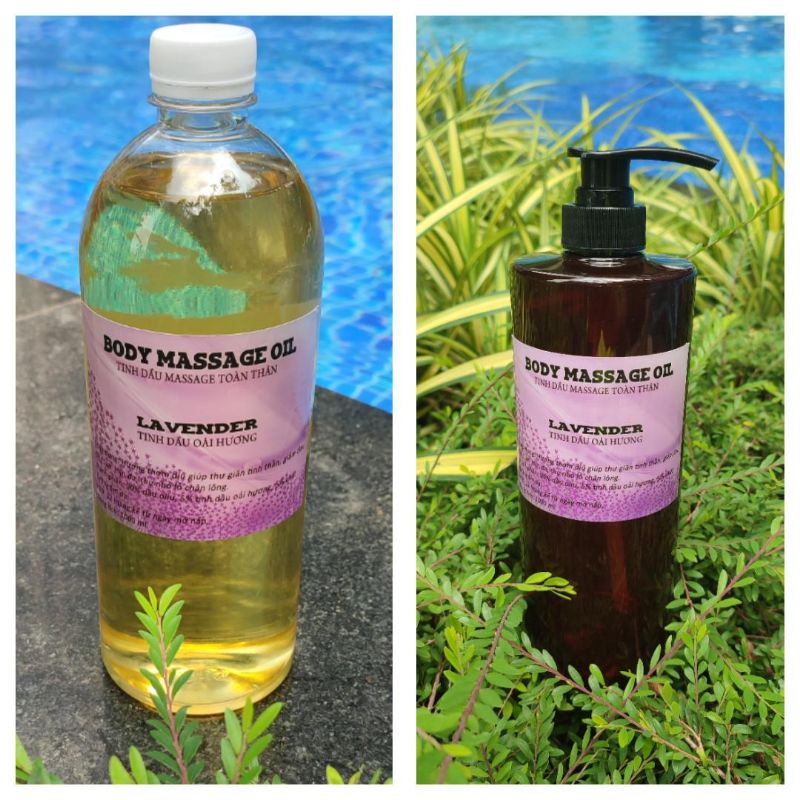 (CHAI 1000ML)Tinh Dầu Massage Lavender Thiên nhiên Dùng Cho Mọi Loại Da,Thơm Lãng Mạn, An Toàn Cho Da