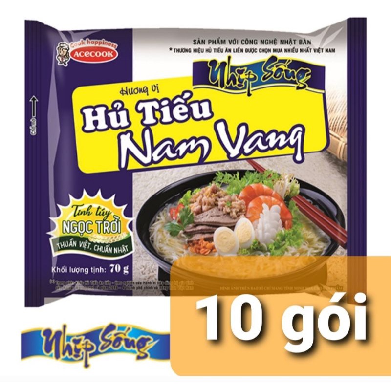 10 gói Hủ tíu Nhịp sống vị bò kho/sườn heo/vị Nam vang