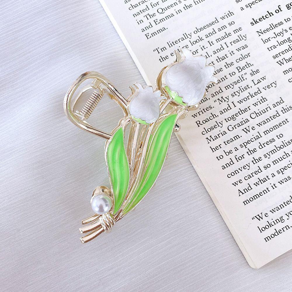 Kẹp Tóc Hoa Tulip Đính Đá Thời Trang Cho Nữ