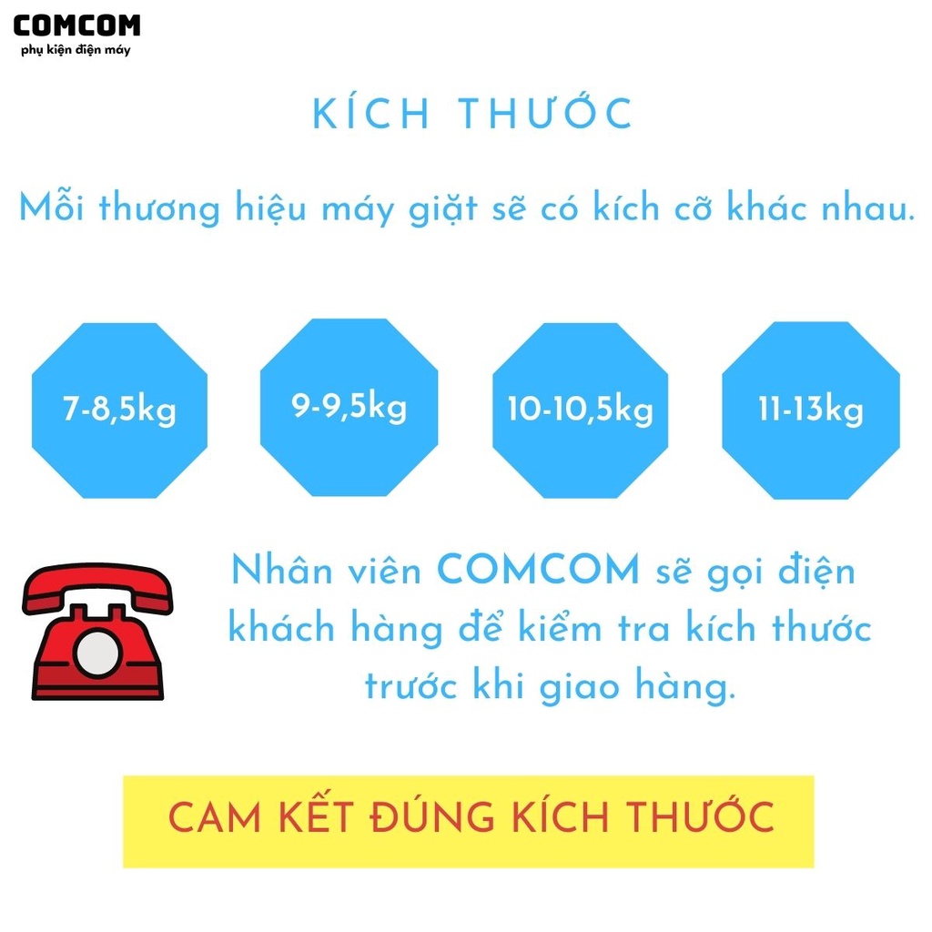 Áo trùm máy giặt cửa trên (lồng đứng) từ 7kg đến 12kg, vải Peva dai bền chống nắng, chống mưa tốt