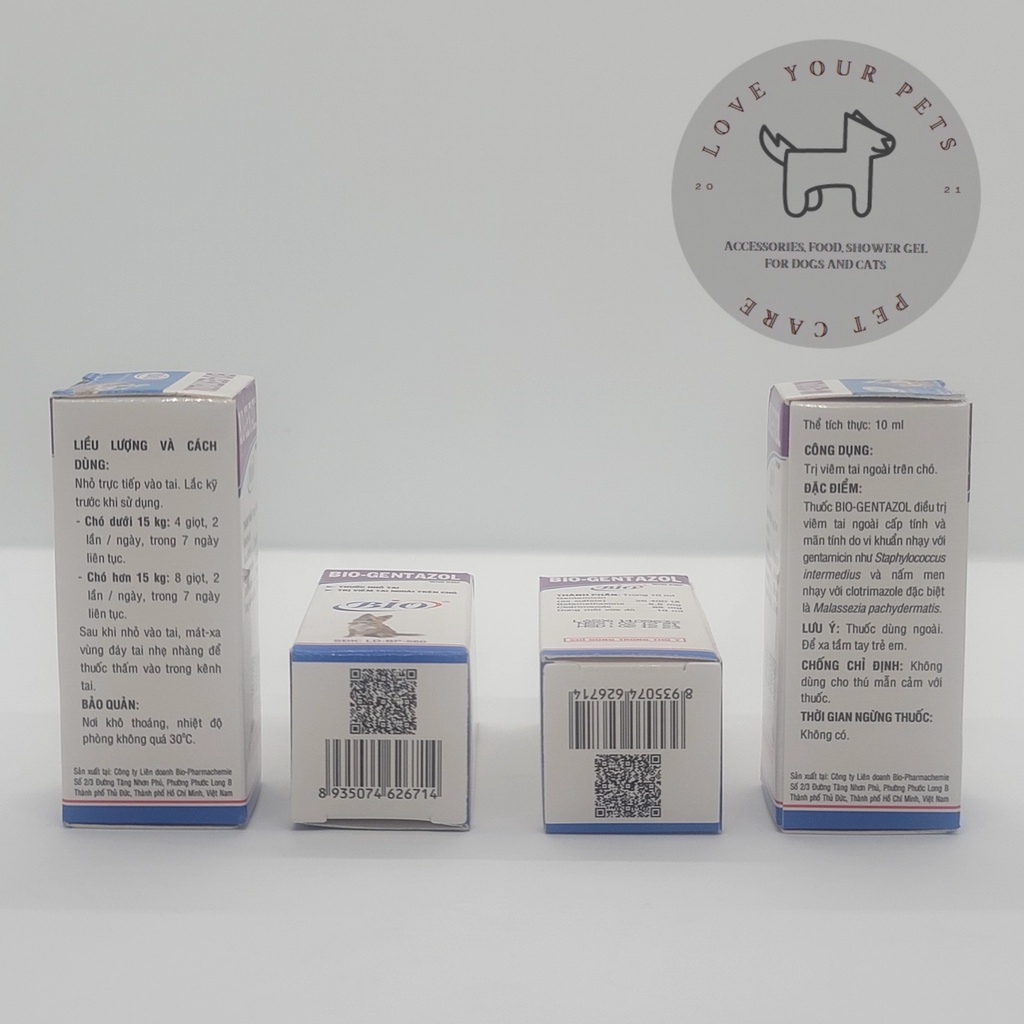 Dung dịch nhỏ tai, làm hết viêm tai ngoài dành cho chó BIO-GENTAZOL - chai 10ml