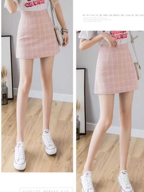 [HÀNG SẴN] Chân váy caro công sở, dạo phố _ 2 màu hồng, xám [MUA 1 TẶNG 1] | BigBuy360 - bigbuy360.vn