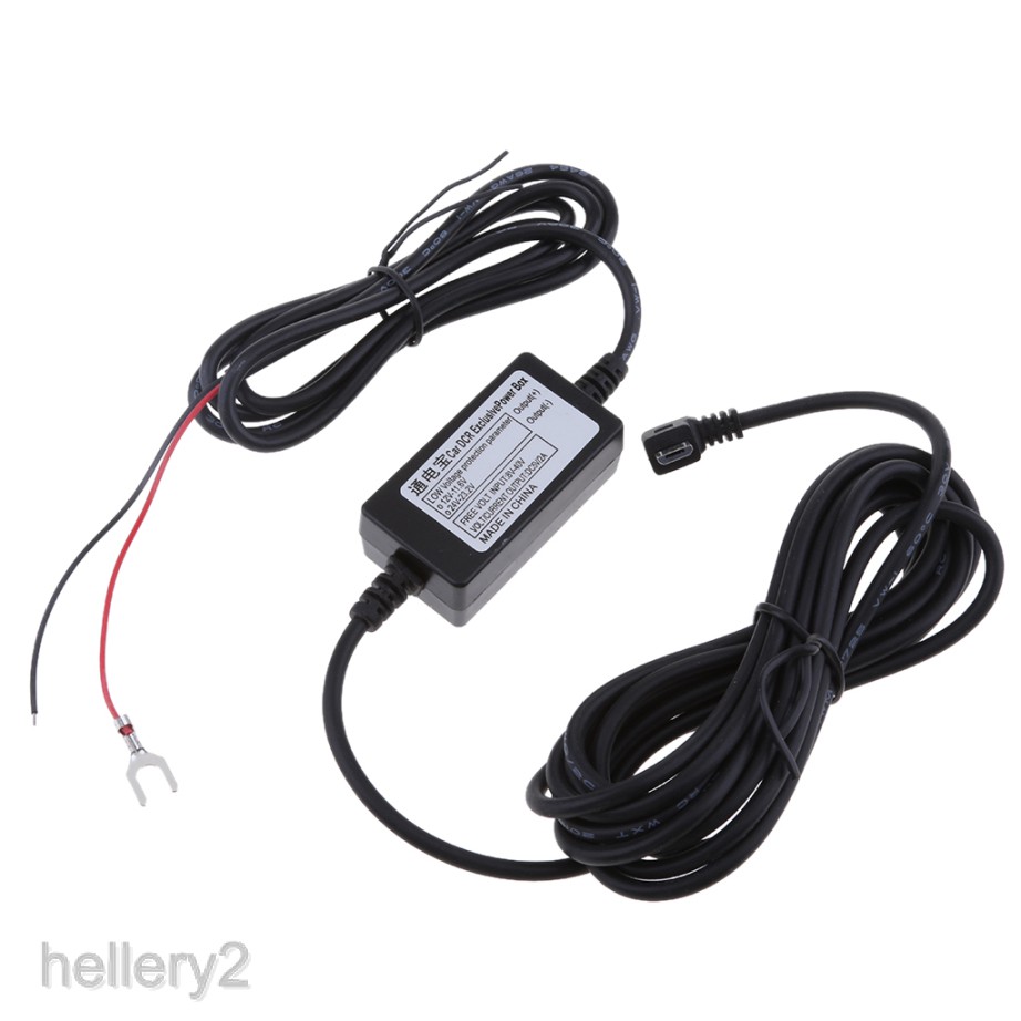 Bộ Chuyển Đổi Nguồn Điện DC DC 90 DVR Cho Xe Hơi Hellery2° Cáp Sạc Micro USB Dài 3.5m Chất Lượng Cao