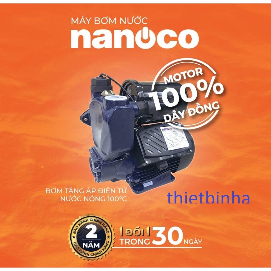 Máy bơm tăng áp điện tử Nanoco NSP128-A(128W), chịu nước nóng