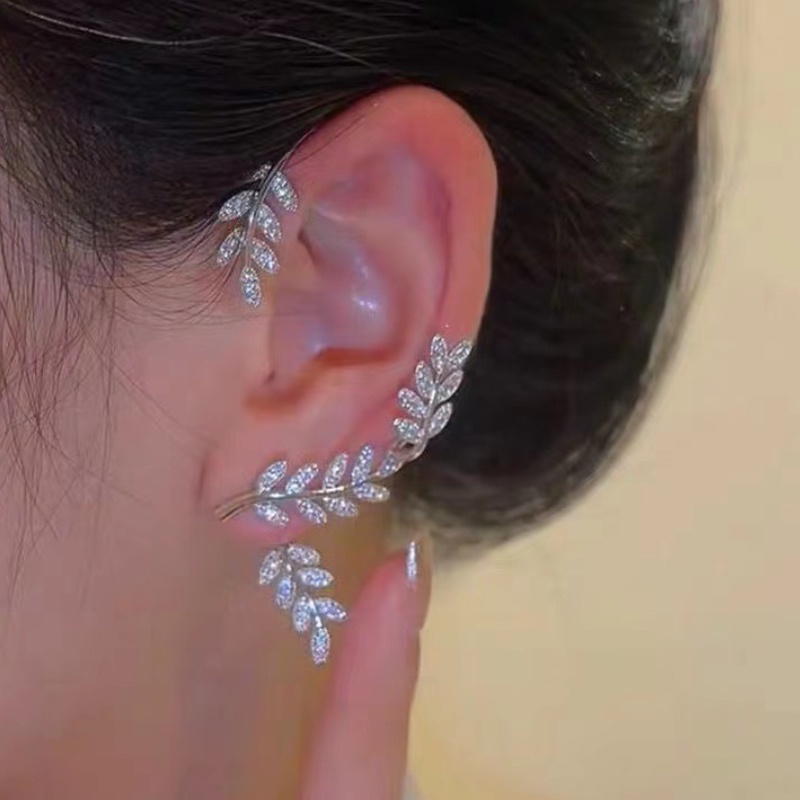 Khuyên vành tai DODDER hình bướm hoa lá tua rua nơ đính đá pha lê nhân tạo thời trang Hàn Quốc cho nữ