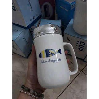 Ca sứ giữ nhiệt nắp tráng gương kute