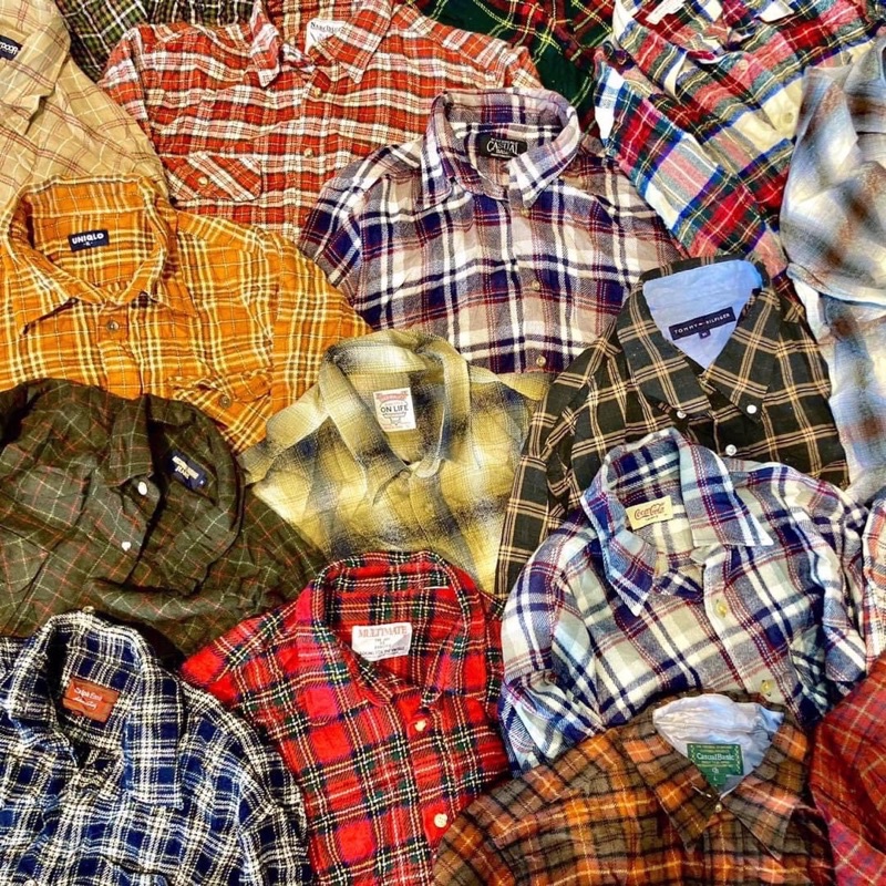 Áo 2hand 𝙁𝙡𝙖𝙣𝙣𝙚𝙡-𝘾𝙖𝙧𝙤 ( Chọn Mẫu ) 𝙎𝙞𝙯𝙚 𝙎-𝙈-𝙇 Áo Flannel 2hand - Kaki 2hand - Denim 2hand