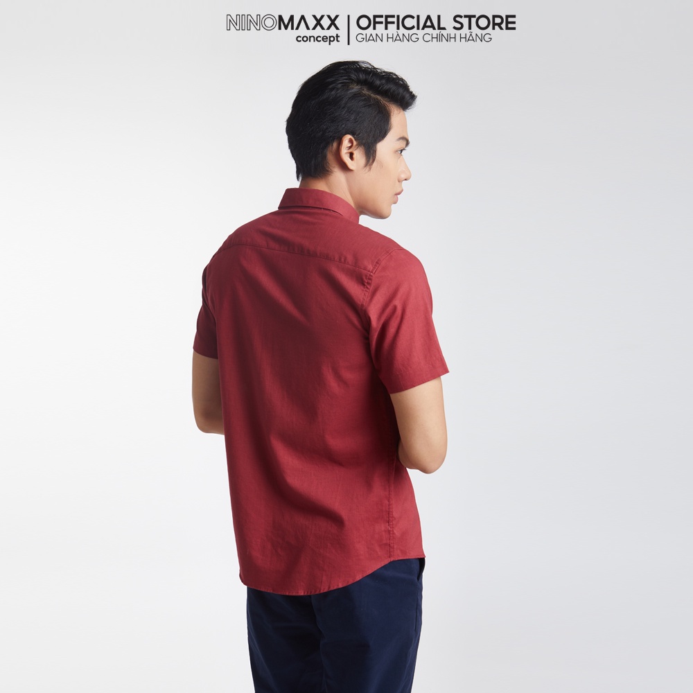 NINOMAXX Limited Edition Áo sơ mi Linen Basic Nam tay ngắn 1912098