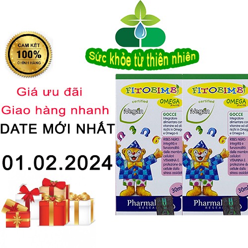 Fitobimbi Omega Junior.Phát Triển Trí Não Cho Bé,Tốt Cho Mắt. Chính Hãng Lọ 30ml