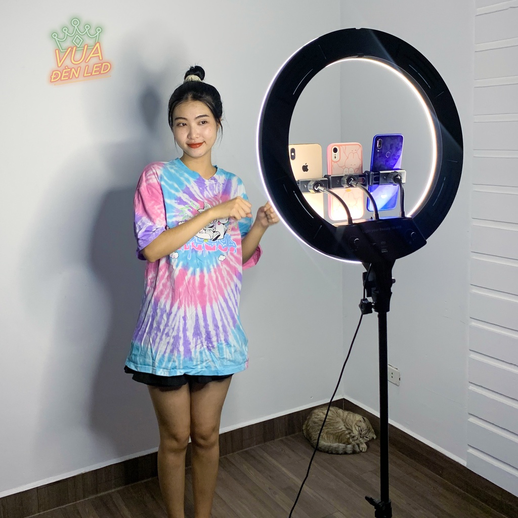 Đèn Livestream 3 kẹp điện thoại 36cm, 45cm Quay Video, Chụp ảnh, Make up, Bán hàng live stream, Ánh sáng mịn bảo vệ mắt