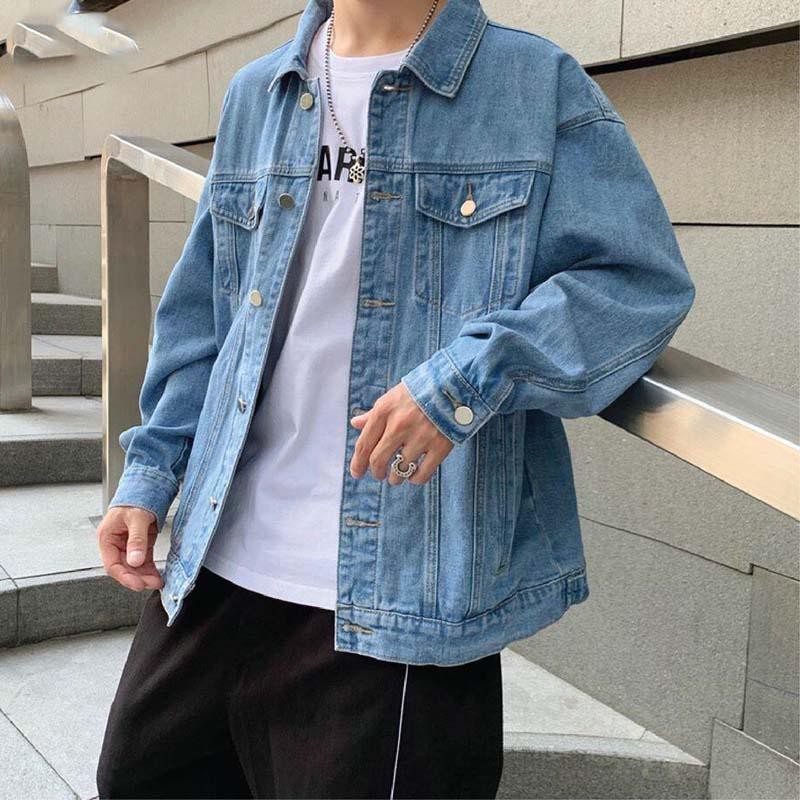 Áo khoác jean nam nữ xanh trơn form rộng Hàn Quốc mẫu mới kinh điển hàng shop BB hàng loại 1 M-L-XL CHI28