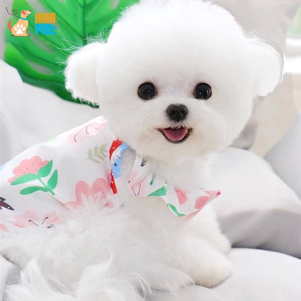 Áo Cổ Vuông Mới Vải Hoa Chó Mèo Quần Áo Thú Cưng Giá Rẻ Hihapet.
