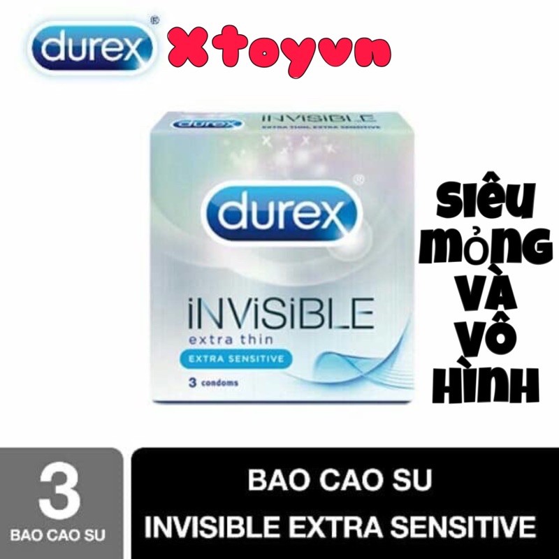 Bao Cao Su Mỏng Vô Hình Durex Invisible hộp 3 cái