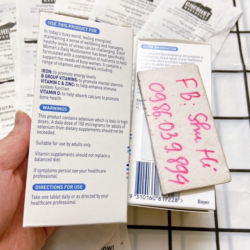 Elevit women’s daily multivitamin 100v Úc - vitamin Elevit tổng hợp hàng ngày cho phụ nữ | Thế Giới Skin Care