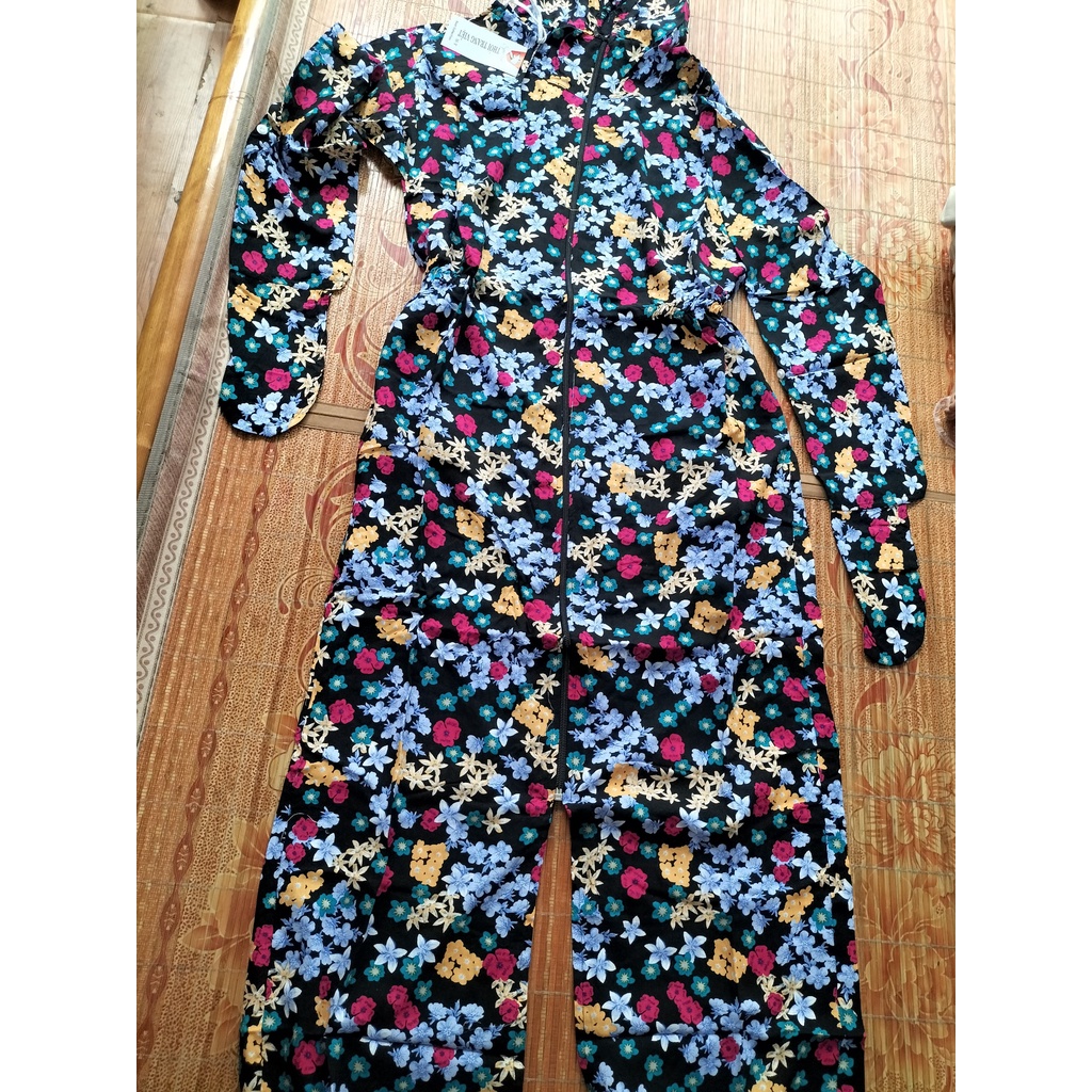 Váy chống nắng lanh toàn thân dài 160cm - Váy lanh 2 lớp mặc được 2 mặt