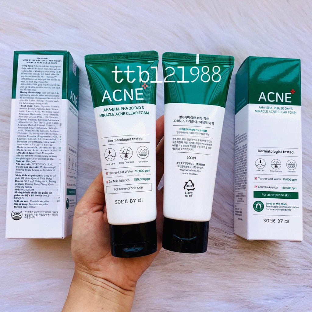 Sữa Rửa Mặt Ngừa Mụn Some By Mi Acne Aha Bha Pha 30days Miracle Clear Foam | BigBuy360 - bigbuy360.vn