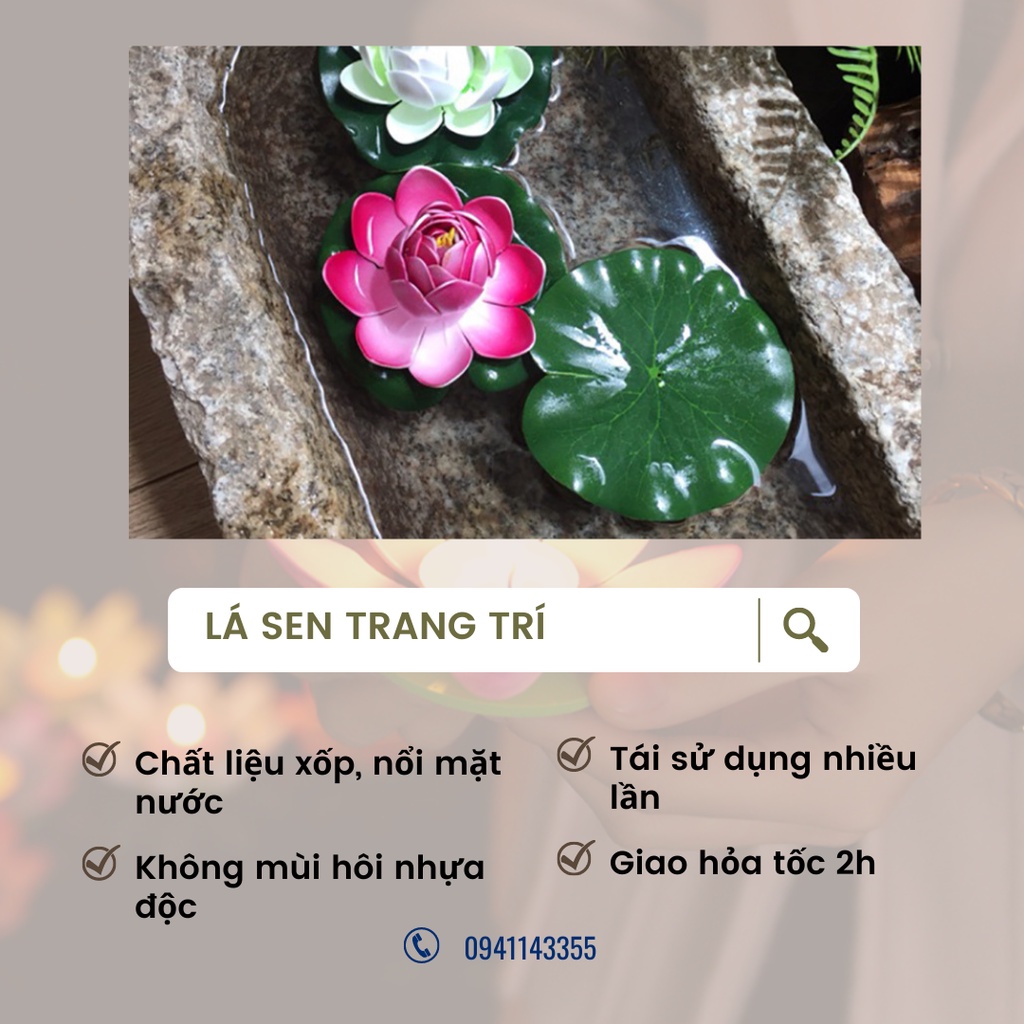 Hoa sen thả hồ, trang trí tiểu cảnh sân vườn 10cm 18cm thờ cúng