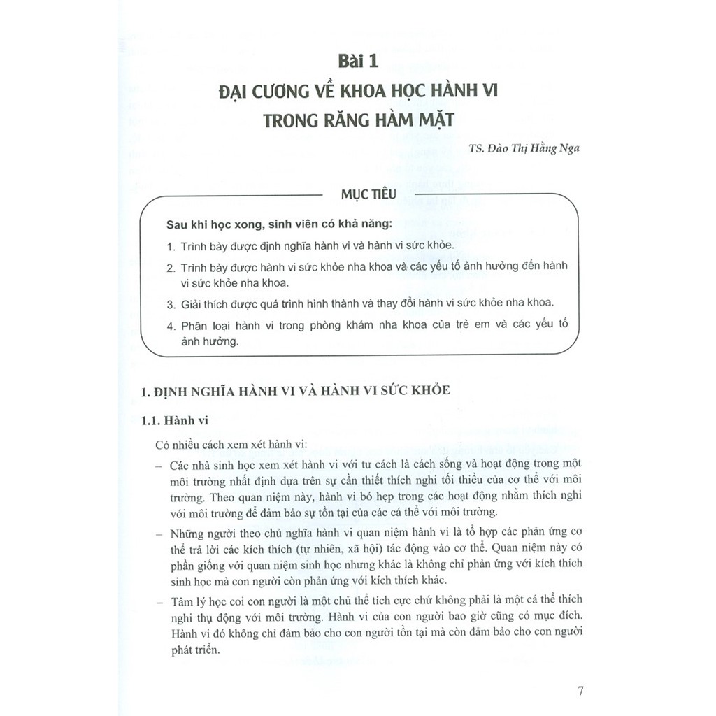 Sách - Khoa Học Hành Vi Trong Răng Hàm Mặt