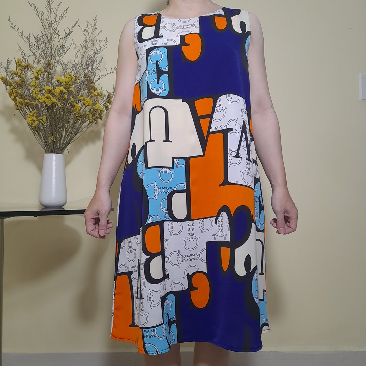 Size L, XL, 2XL  - Váy Đầm Trung Niên Sát Nách - Lụa Mango - Dáng Suông A Che Bụng