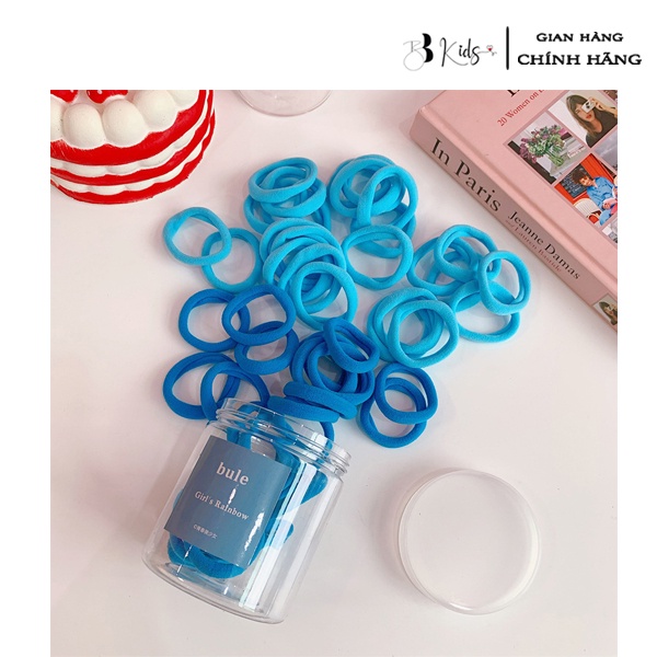 Hộp 50 Buộc Tóc BB Kids Siêu Co Giãn