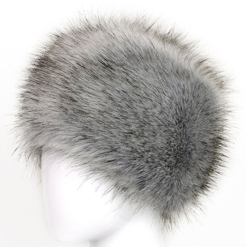 Youyo Mũ Lông Cáo Giả Màu Đen Giữ Ấm Tai Mùa Đông Phong Cách Nga Cho Nữ