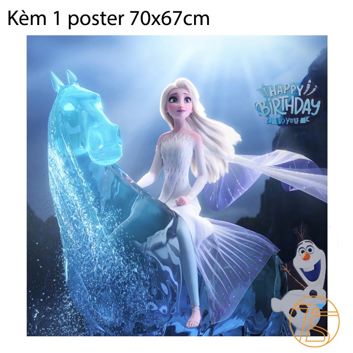 Bong Bóng Trang Trí Sinh Nhật, Thôi Nôi Poster Hình Elsa, Mickey Xinh Xắn Cho Bé Gái, Bé Trai Kèm Ống Bơm Tay SN030