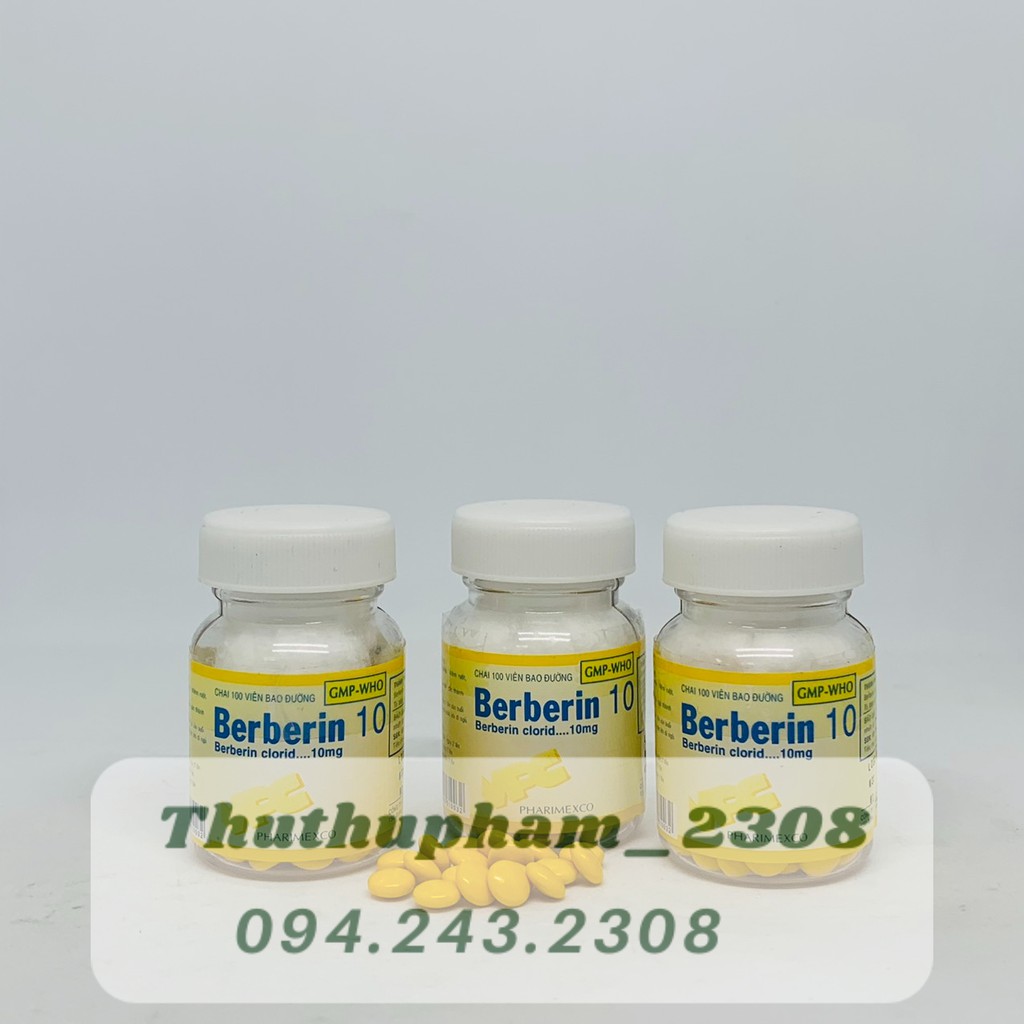 BERBERIN bao đường Cửu Long 100 viên - Viên uống cầm tiêu chảy, lỵ, viêm đại tràng